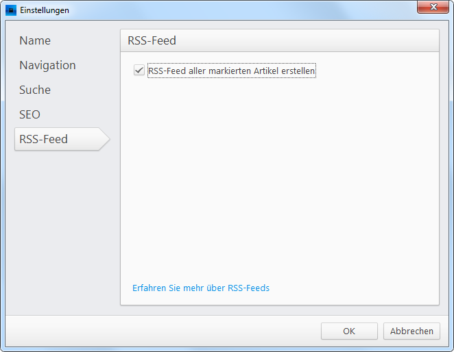 RSS-Feed konfigurieren